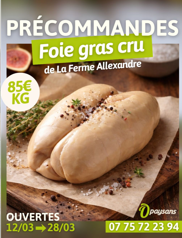 Foie gras cru artisanal de la Ferme Allexandre